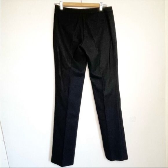 Tory Burch Gray 100% Wool Cargo Zip Pockets Straight Leg Trouser Pants size 4 - Picture 8 of 8